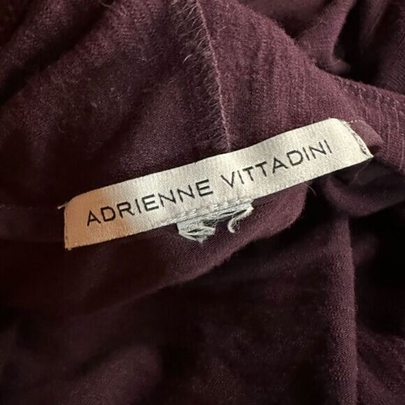 Adrienne Vittadini plum / purple mixed media long open front cardigan size large - Picture 8 of 10